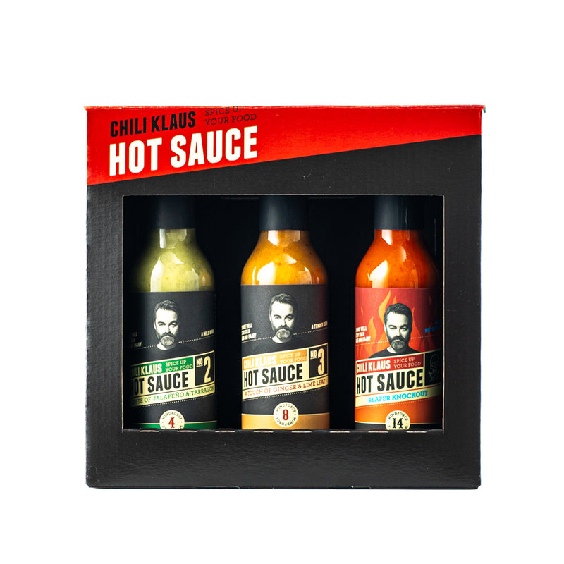 Chili Klaus - Hot Sauce 3-pack version 2 (4 + 8 + 14)