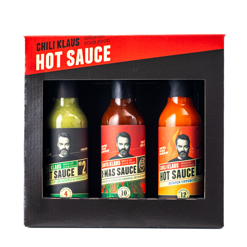 Chili Klaus - Gaveæske m. Hot Sauce Christmas Edition